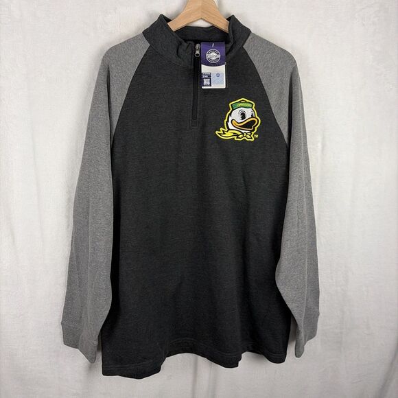 Oregon Ducks 1/4 Zip Pullover Gray Heathered LS Men’s XL NCAA Captivating NWT - Picture 1 of 5